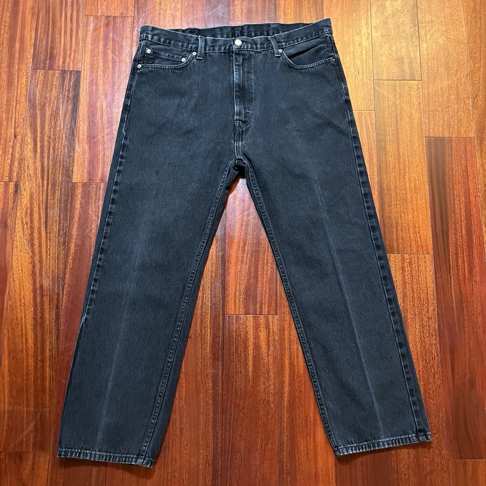 Levis Jeans Mens 40x30 (39x29) Black 505 Straight Leg Workwear 100% Cotton Denim